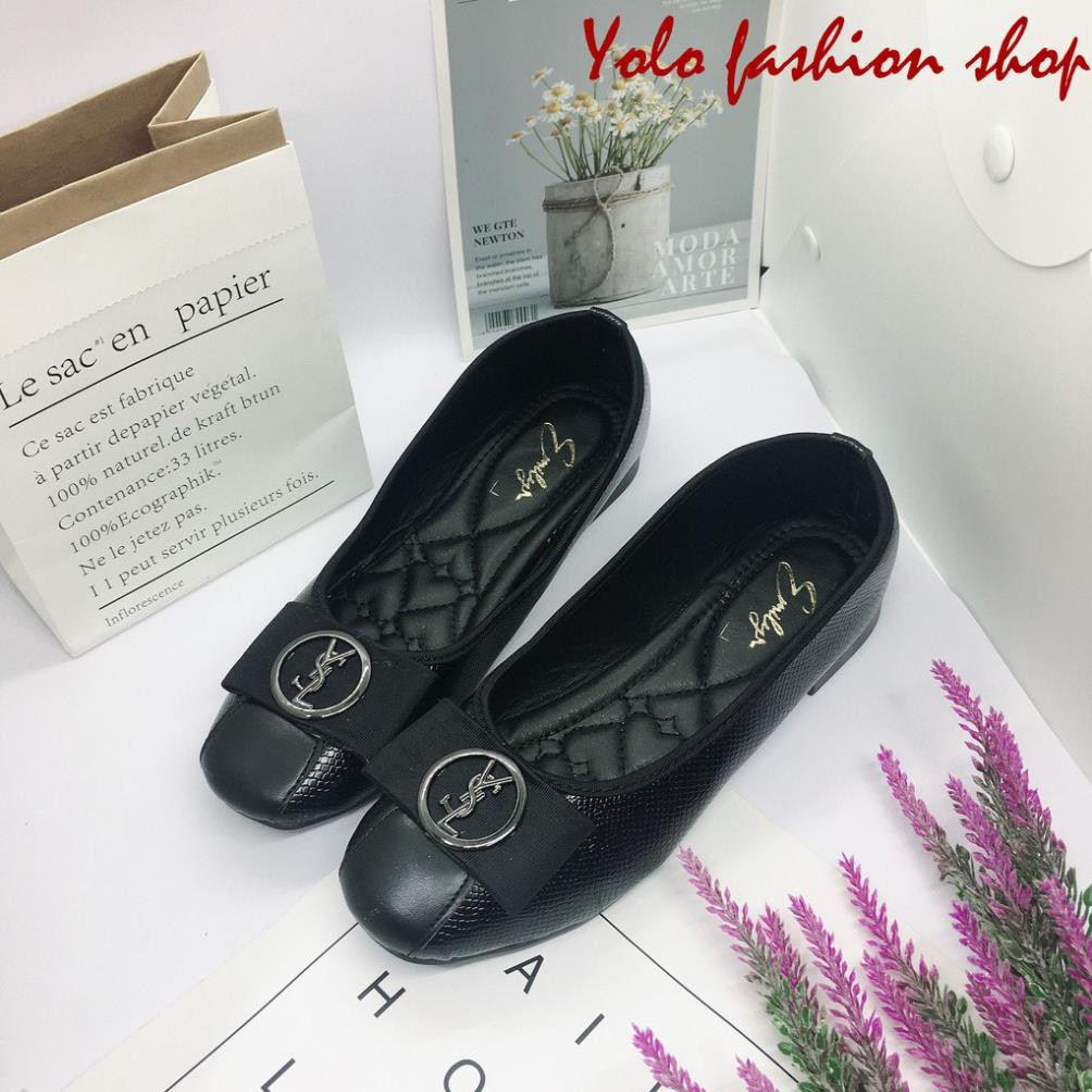 Giày bệt búp bê nữ đính nơ xinh xắn da mềm êm chân - B17 | BigBuy360 - bigbuy360.vn