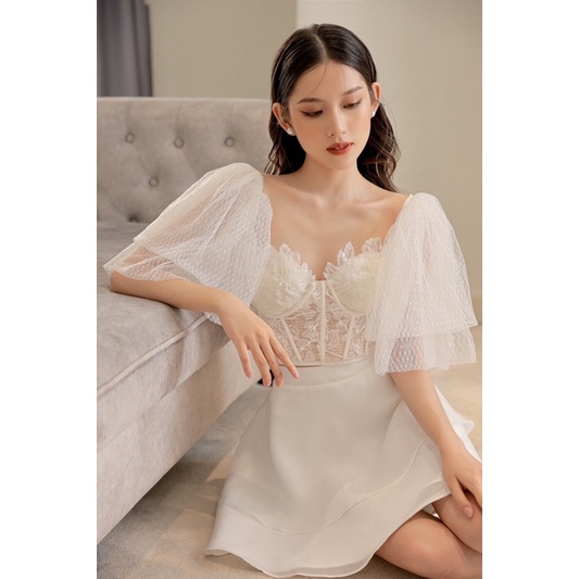REVER SET  - Áo corset cách điệu và chân váy xoè