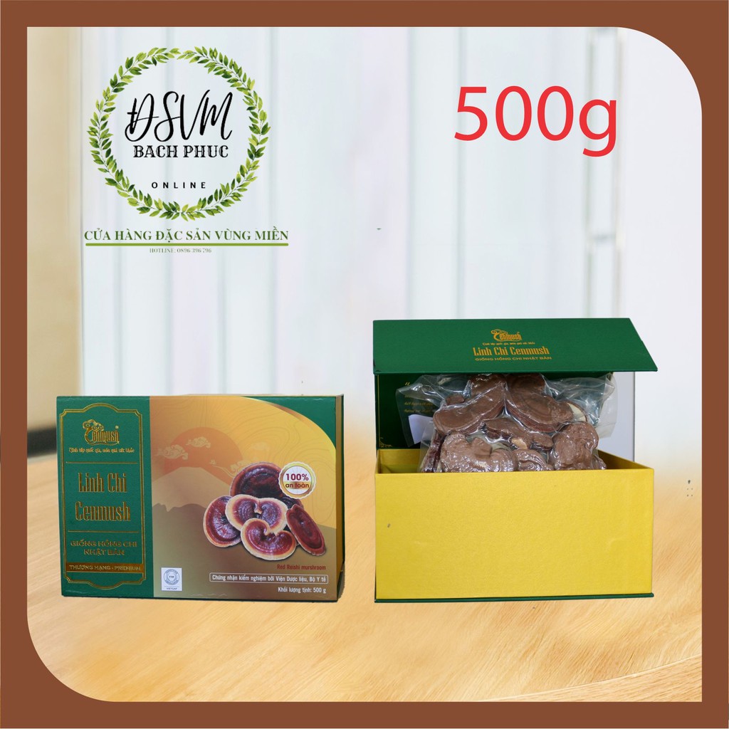 Nấm Linh Chi CENMUSH Thượng hạng Nhật Bản hộp 500g giống Hồng Chi - Đặc Sản Xứ Quảng