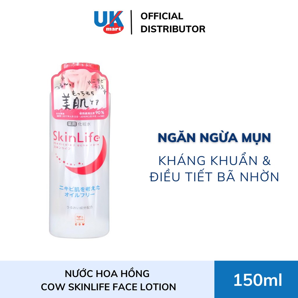 Nước Hoa Hồng Ngăn Ngừa Mụn Cow Skinlife Face Lotion 150ml