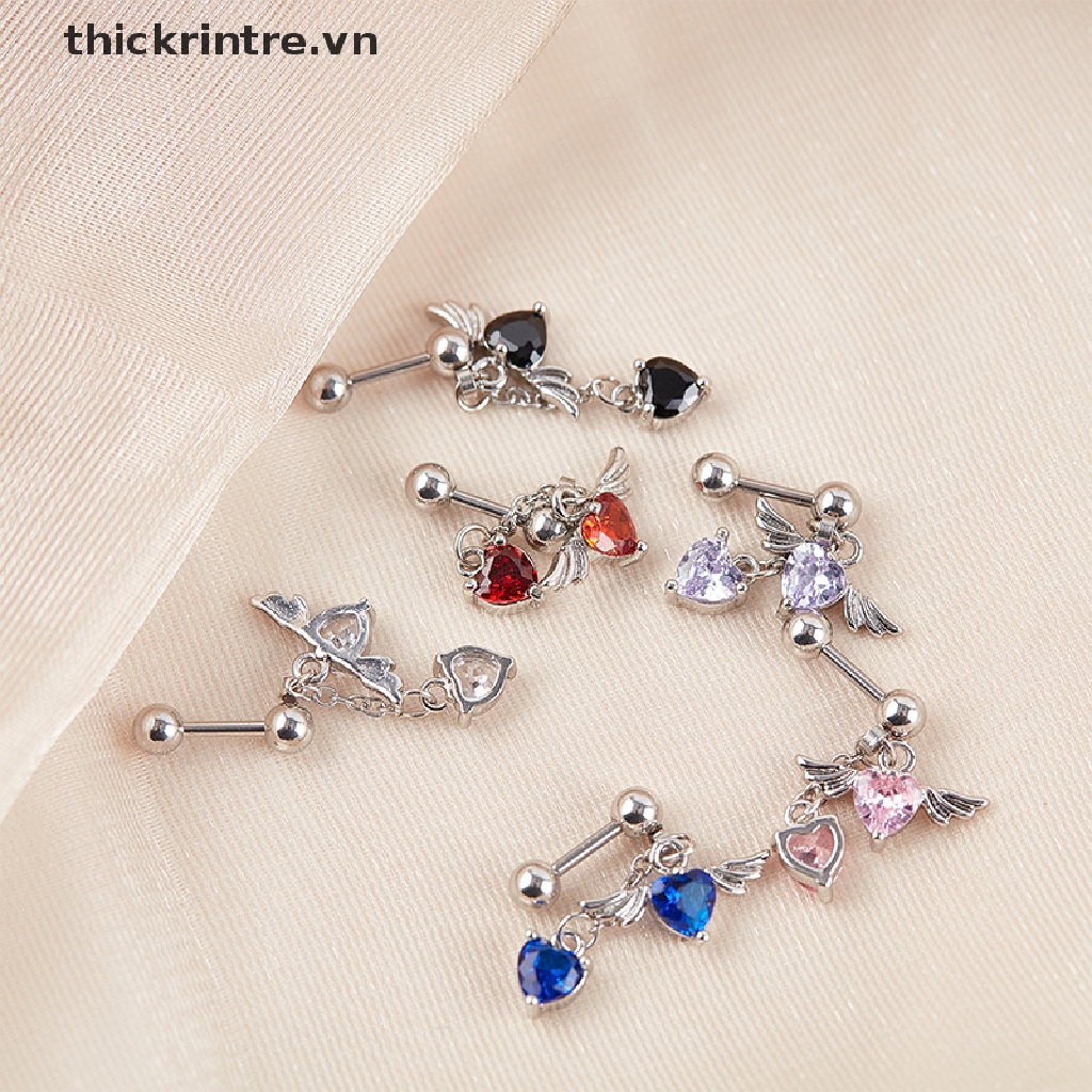 1 Khuyên Tai Cánh Thiên Thần Bằng Thép Không Gỉ