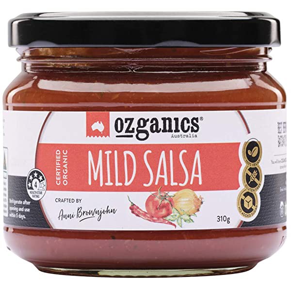 Sốt Salsa Không Cay Hữu Cơ Chấm Bánh Snack Ozganics - ORGANIC Mild Salsa No Added Sugar - Hủ 310g