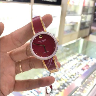 Đồng hồ nữ SUNRISE 9968SB đỏ đính hạt, Vành Đá sang trọng quý phái