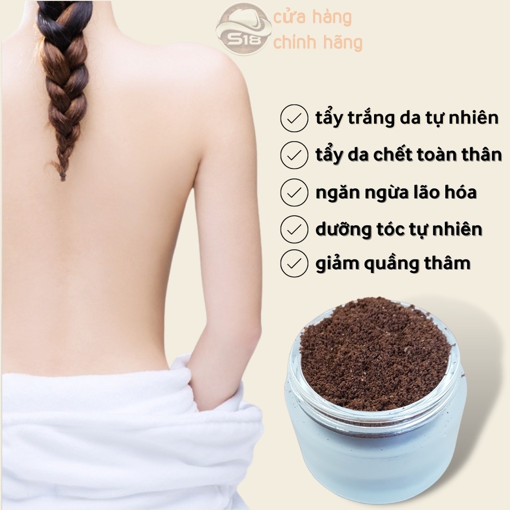 tẩy da chết body - tẩy tế bào chết môi - mặt - tay - da đầu - toàn thân, cà phê nguyên chất - handmade - S18 coffee | BigBuy360 - bigbuy360.vn
