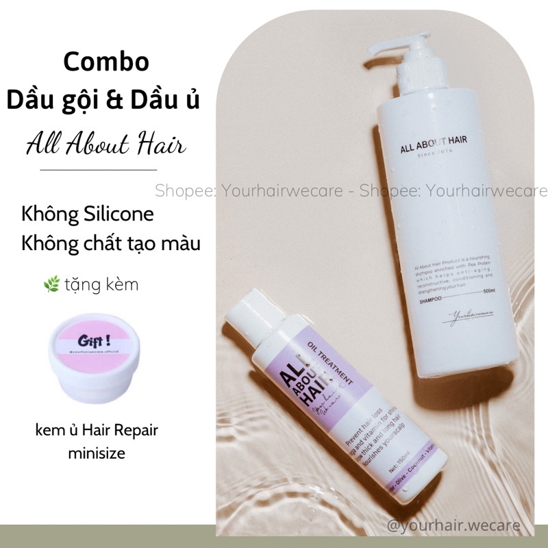 Combo Dầu gội + Dầu ủ lành tính, giảm rụng - Kèm quà tặng