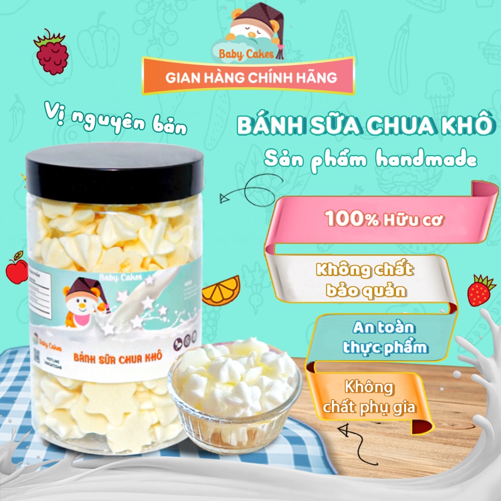Bánh Ăn Dặm Cho Bé, Bánh Sao Sữa Chua Truyền Thống Handmade BABYCAKES Chính Hãng