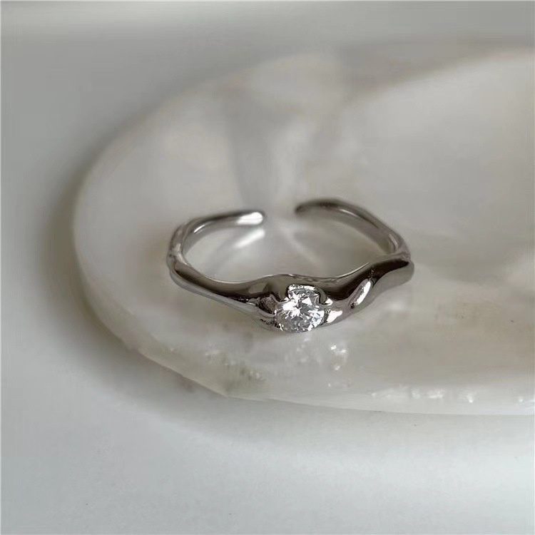 Nhẫn hở đính đá zircon thời trang nữ đơn giản