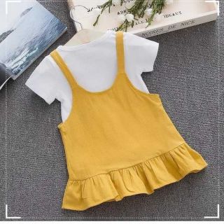 Set yếm và váy tim đỏ cho bé