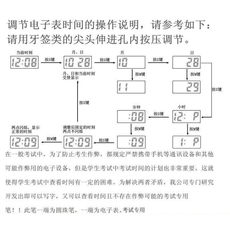 Bút Bi Hình Đồng Hồ Điện Tử Sáng Tạo Cho Học Sinh
