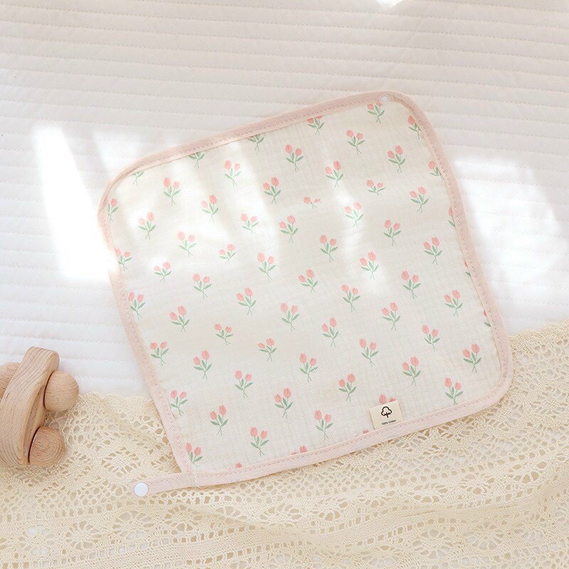 Yếm Vuông Set 2 Chất Liệu Cotton Mềm Mại Họa Tiết Đáng Yêu ,Yếm Ăn Dặm Có Nút Bấm Cho Bé Babibu - YVS2