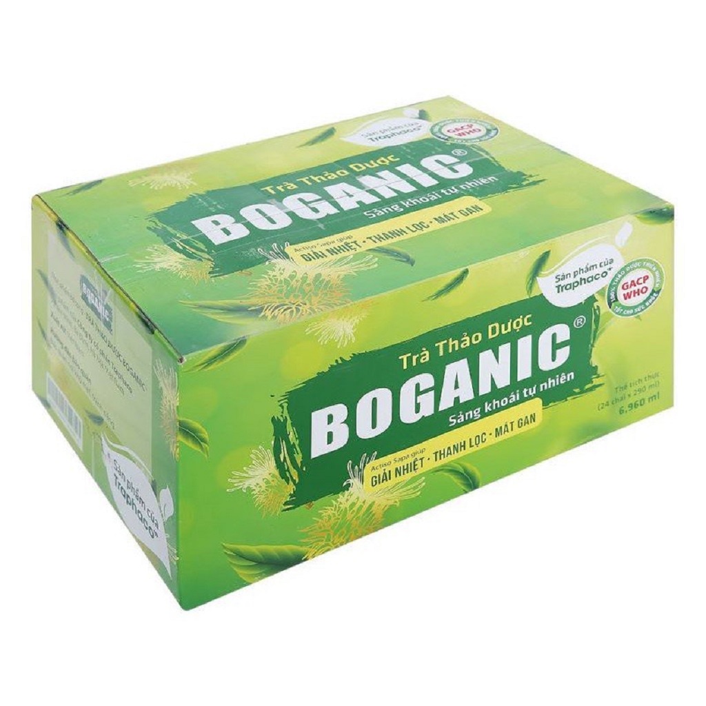 Combo lốc 6 chai trà thảo dược Boganic Traphaco chai 290ml giúp thanh nhiệt mát gan