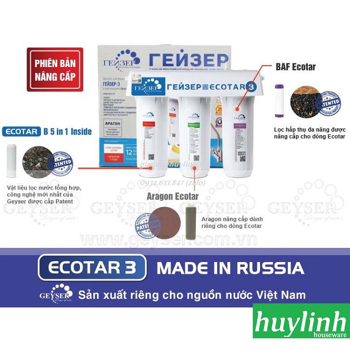 Máy lọc nước Nano Geyser Ecotar 3 - Nhập khẩu LB Nga - Russia