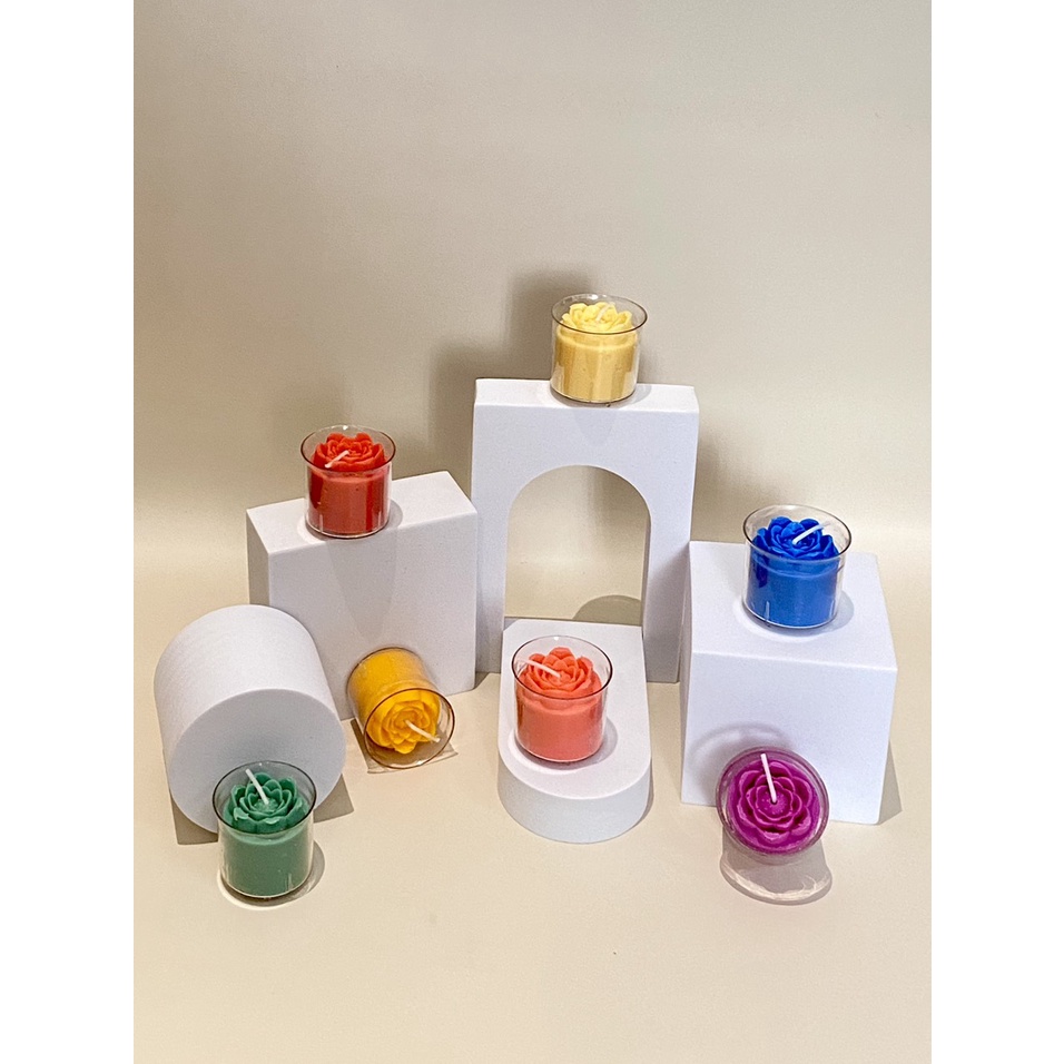 Nến Sáp Bơ Ly Hoa Sen 7 Màu Malaysia