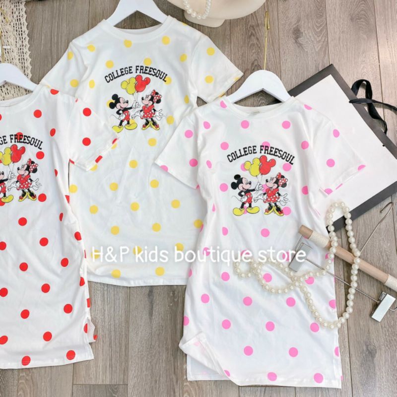 Váy mickey vui nhộn cotton siêu mềm size đại (20-30kg) cho bé
