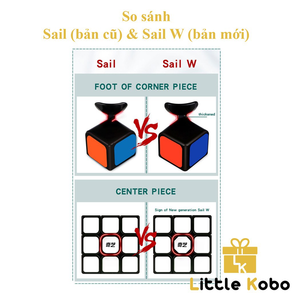 [FREE SHIP] Rubik 3x3 Qiyi Sail W Rubic 3 Tầng Khối Lập Phương Ma Thuật