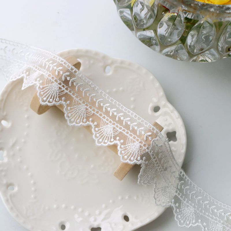 Phụ Kiện Ren Lưới Màu Trắng Dài 1m Trang Trí Cổ Áo Váy