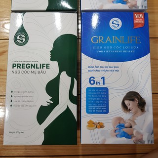 [Combo] - [CHÍNH HÃNG] - Ngũ Cốc Mẹ Bầu PregnLife và Siêu Ngũ Cốc Lợi Sữa 6in1 LONG LIÊN - 500gr/500gr