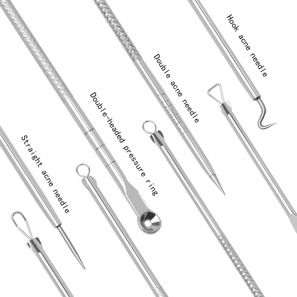 Set 5 cây nặn mụn đầu đen trứng cá MAGEFY có nhíp gắp bằng thép không gỉ
