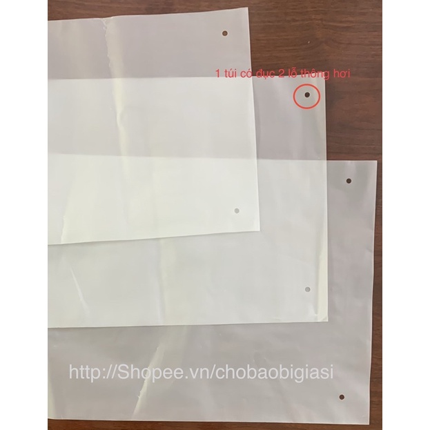 {1kg/size} Túi Zipper KHÓA KÉO MỜ (Túi Khóa kéo) đựng quần áo (có đục lỗ thông hơi - SP y hình)