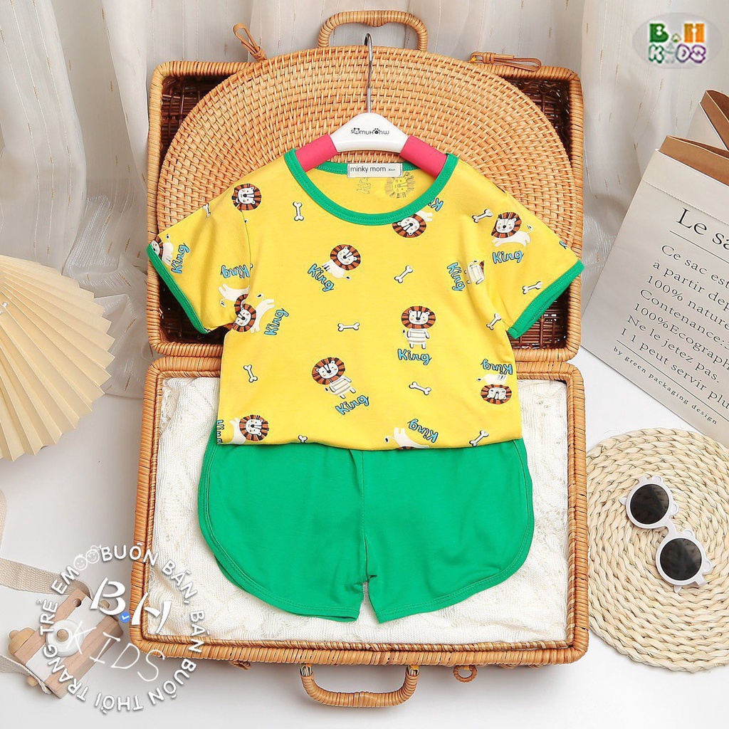 Bộ cộc tay thun lạnh Minky Mom màu sắc dễ thương cho bé