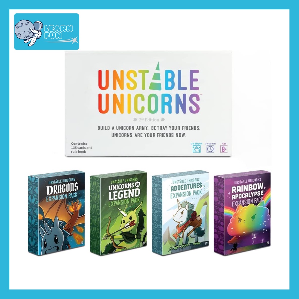 Bộ đồ chơi board game bài Kỳ Lân Bất Định Unstable Unicorns Tiếng Anh bộ mở rộng Uncut Dragon Rainbow NSFW Legend