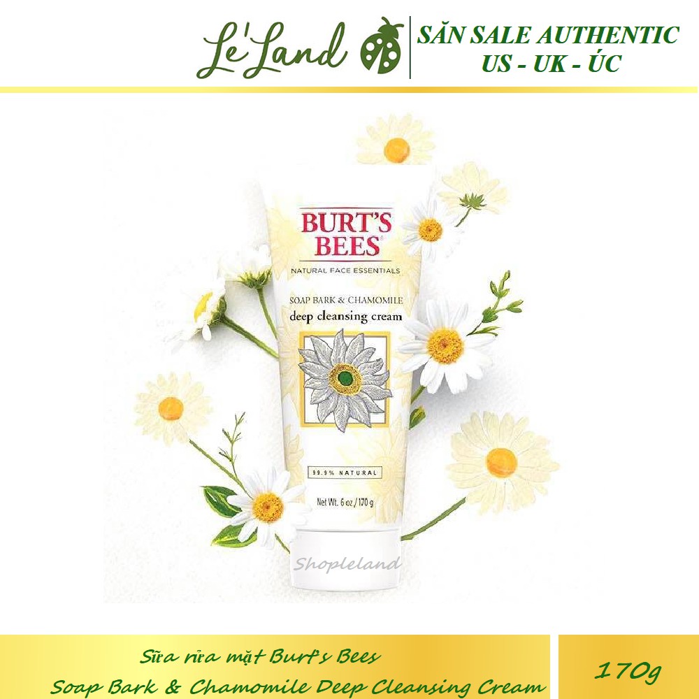 Bill US - Sữa rửa mặt Burt’s Bees Soap Bark &amp; Chamomile Deep Cleansing Cream 170g Burt Bee Burt's Bee