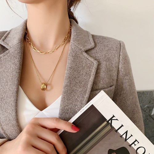 Dây Chuyền 2 Tầng Titan Ko Đen TT 3546