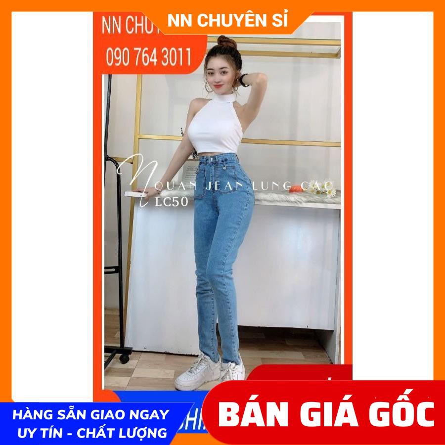ẢNH THẬT ⚡ QUẦN JEANS DÀI LƯNG CAO - LC50 - JEANS DÀI NỮ ĐƠN GIẢN