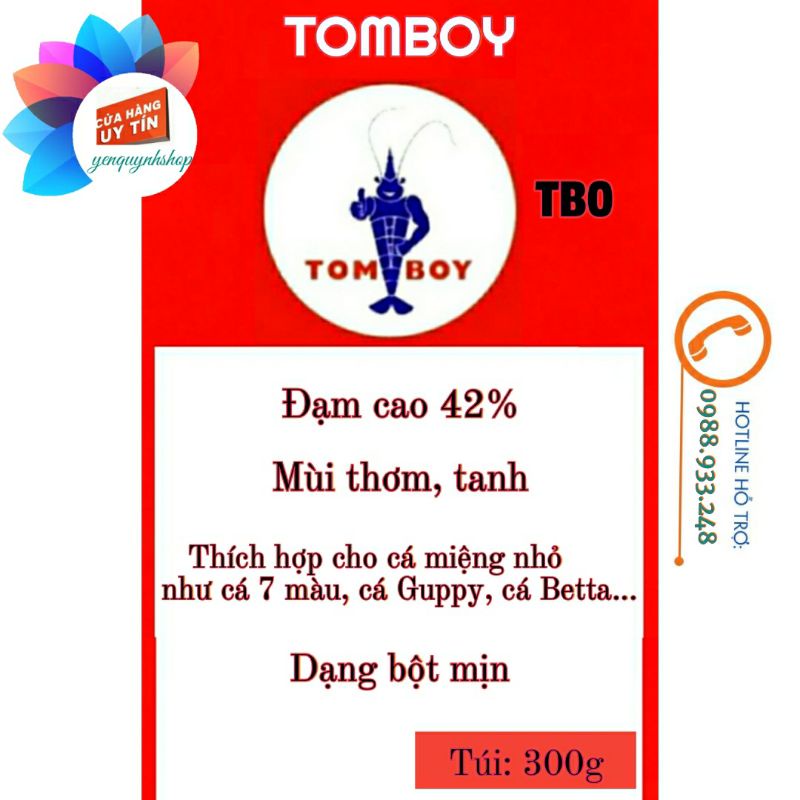 Cám Tomboy TB0 cho Tép, tôm, Cá nhỏ|Túi 0.3Kg