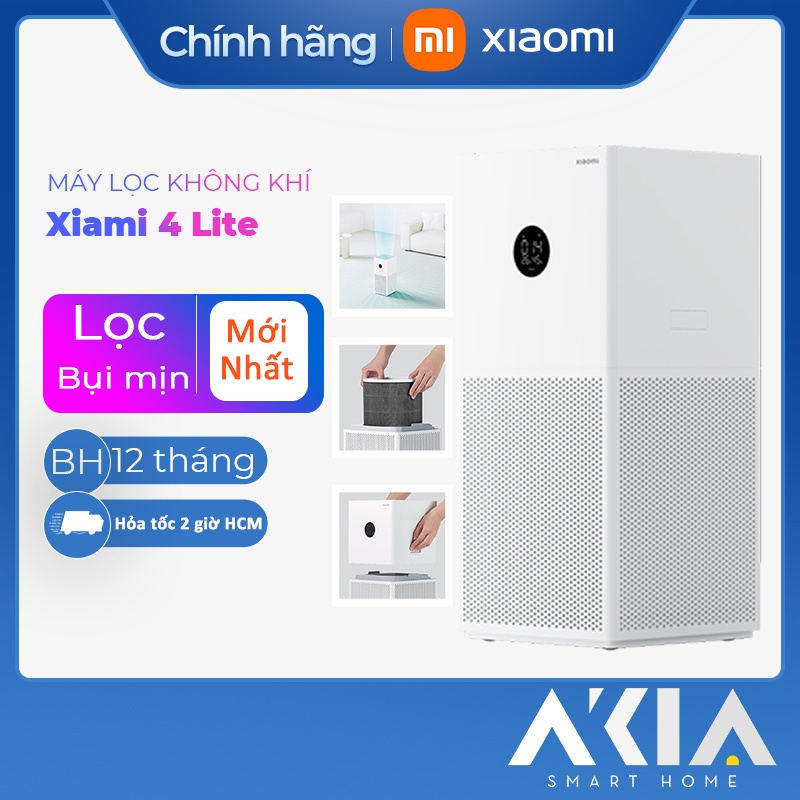 Máy lọc không khí Xiaomi 4 Lite, lọc sạch bụi mịn, mùi hôi thú cưng và khói ô nhiễm, phù hợp cho phòng ngủ 30m2