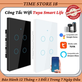 Công Tắc Thông Minh Tuya Smart Life Wifi + RF433 4 Nút Cảm Ứng Dành Cho Nhà Thông Minh - Bảo Hành 12 Tháng