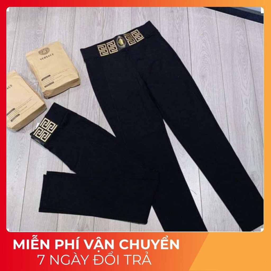 {SP mới } Quần legging nữ ⚡️SỈ BẰNG LẺ ⚡️ Quần ống bó cạp cao có điểm nhấn logo V.SACE cực kỳ sang, vải dày dặn mềm mịn