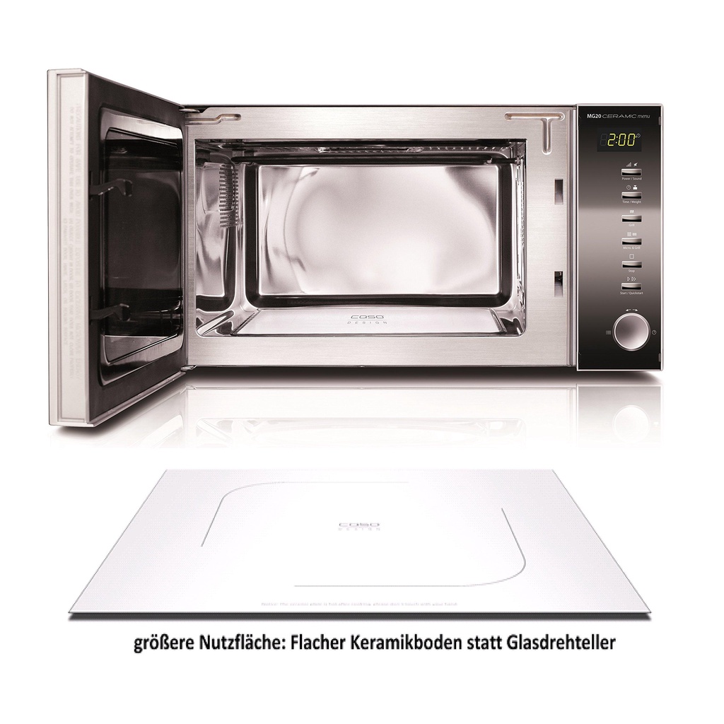 Lò vi sóng kèm nướng CASO MG20 CERAMIC MENU 2in1 dung tích tích 20L