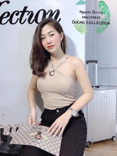 Áo len đan dây đai tròn