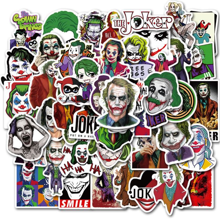 Sticker JOKER nhựa PVC không thấm nước, dán nón bảo hiểm, laptop, điện thoại, Vali, xe,  Cực COOL#22