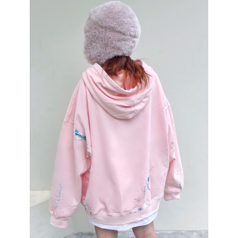 ÁO HOODIE VẨY SƠN THỦ CÔNG MÀU HỒNG | BigBuy360 - bigbuy360.vn