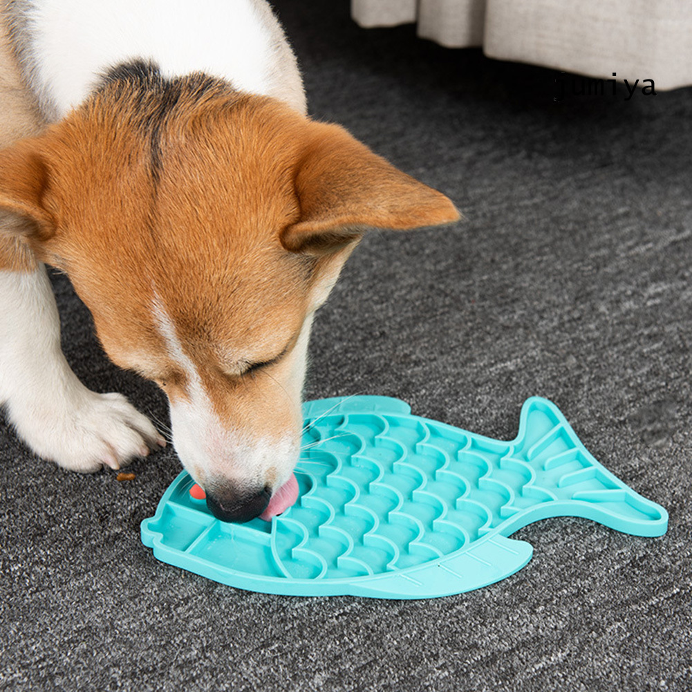 DSP Pet Dog Cat-Slow Feeder Fish Shape Food Bowl Anti Choking Feeding Dish Plate