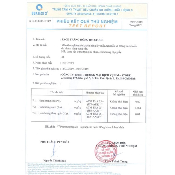 Kem face trắng hồng HM Store