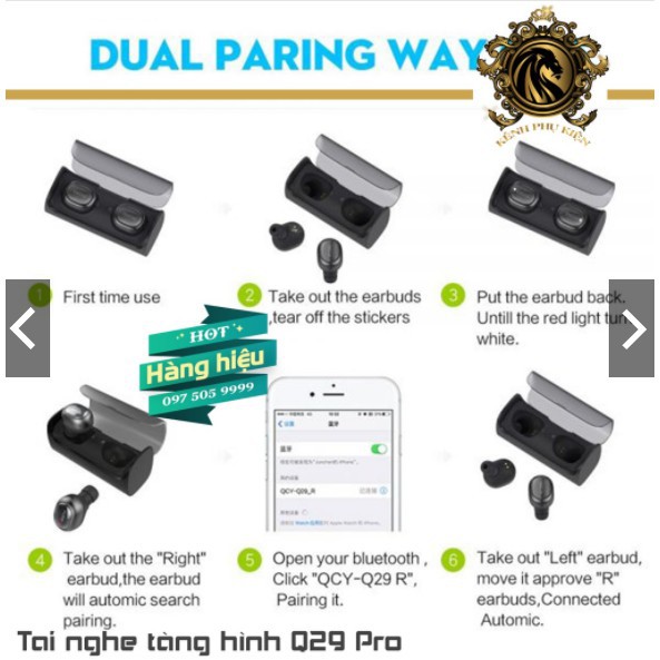 Tai nghe bluetooth 2 tai không dây hoàn toàn âm thanh đỉnh cao QCY Q29