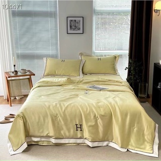 Bộ Chăn ga Lụa Lạnh Chữ H chăn hè Trần Bông sang trọng, Sét 4 món lụa 40s mềm mát loại cao cấp