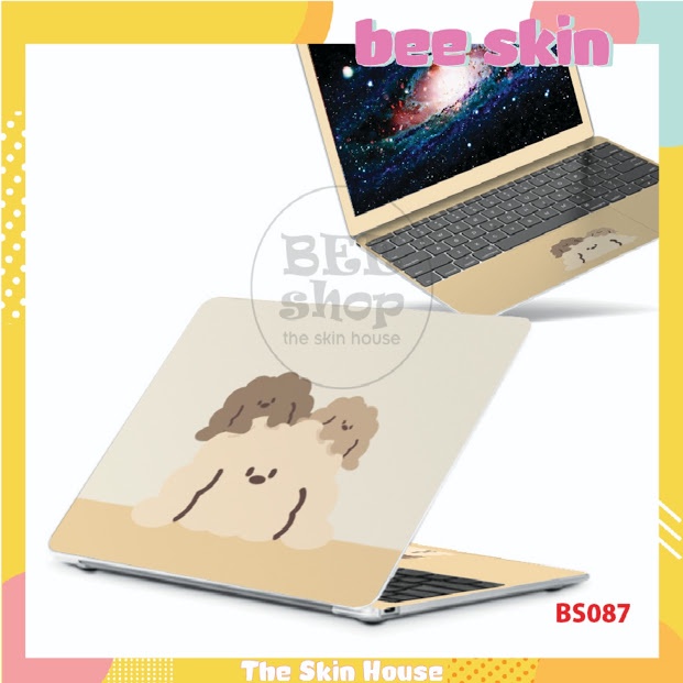 Miếng dán laptop BEE SKIN mẫu Cute dog 3 cho Macbook/HP/ Acer/ Dell /ASUS