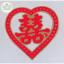 CHỮ HỈ HÌNH TRÁI TIM TRANG TRÍ ĐÁM CƯỚI