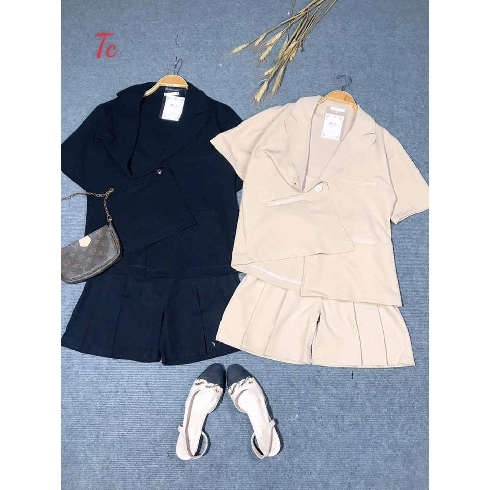 Set áo vest trơn basic cộc tay kèm quần short form oversize, set áo blazer kèm quần - Ngọc Uyên Store | WebRaoVat - webraovat.net.vn