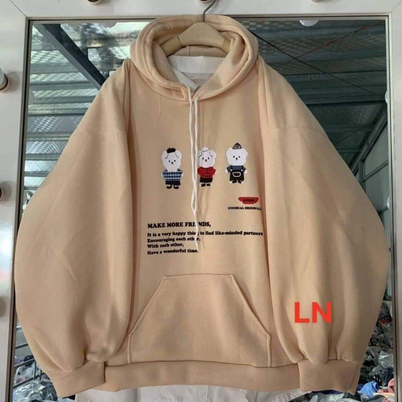 Áo hoodie ba con gấu make LN11