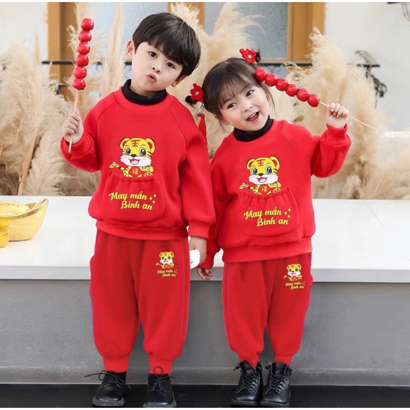 Bộ nỉ ĐỎ đón Tết cho bé