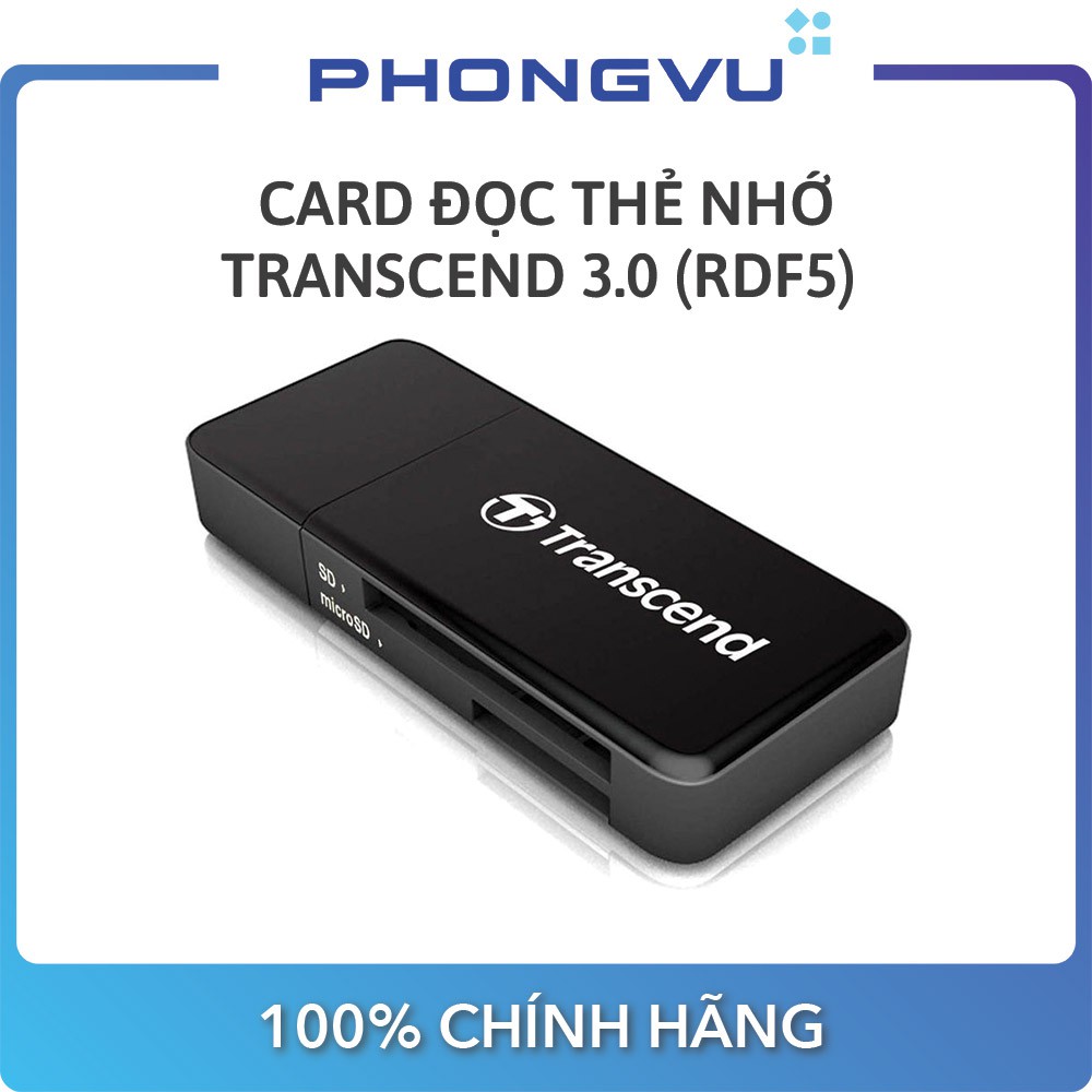 Card đọc thẻ nhớ Transcend 3.0 (RDF5) - Bảo hành 12 tháng