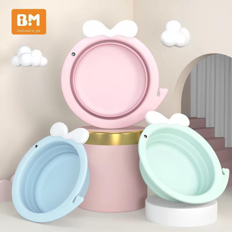 Chậu rửa mặt gấp gọn cho bé đồ sơ sinh cao cấp siêu tiện lợi, Thau chậu rửa mặt gấp gọn
