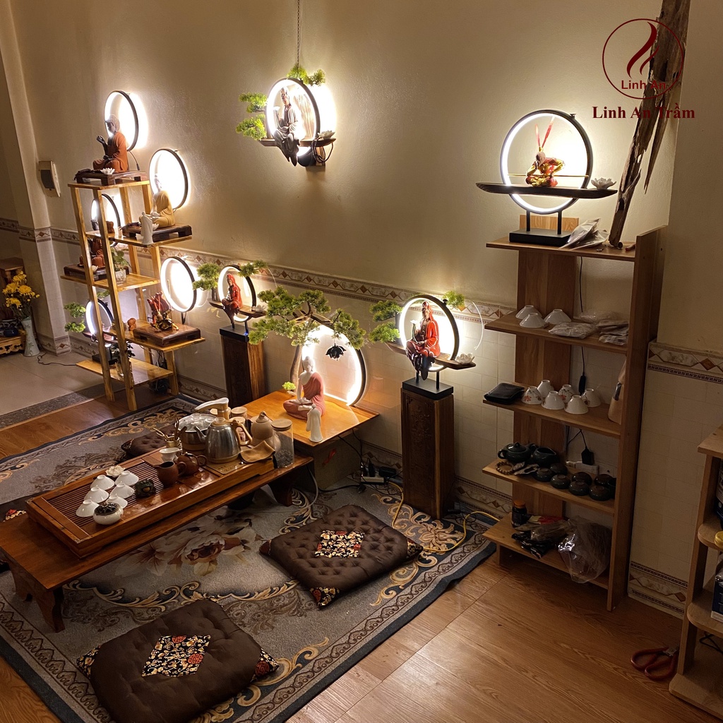 Thác Khói Trầm Hương Cao Cấp Thác Phật Tổ đèn Led - Đủ phụ kiện kèm 10 nụ trầm Việt