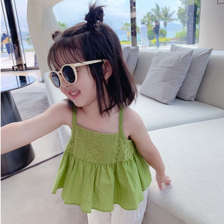 Áo hai dây thời trang mùa hè kiểu Hàn Quốc thoải mái dành cho bé gái