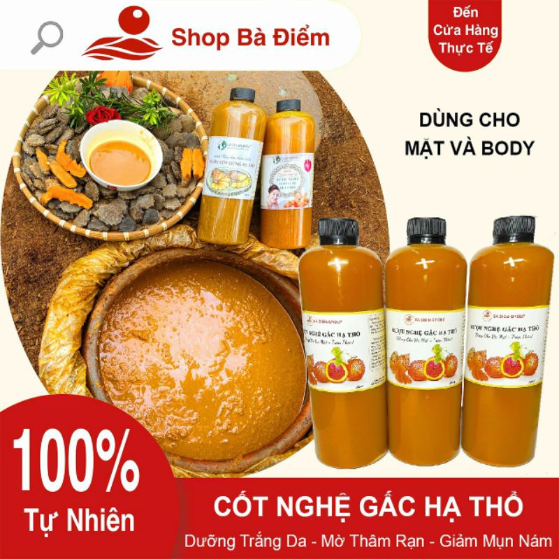 Cốt Nghệ Gấc Hạ Thổ | Da Trắng Sáng, Bay Nám Mụn, Giảm Thâm Mờ Rạn | Handmade | Rượu Nghệ Gấc Mẹ Sau Sinh- Shop Bà Điểm